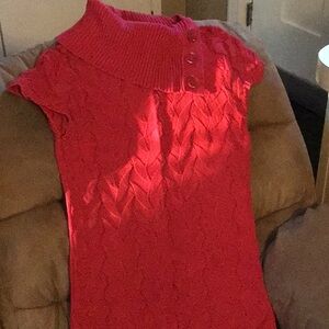 Chic Red Knit Sweater Dress